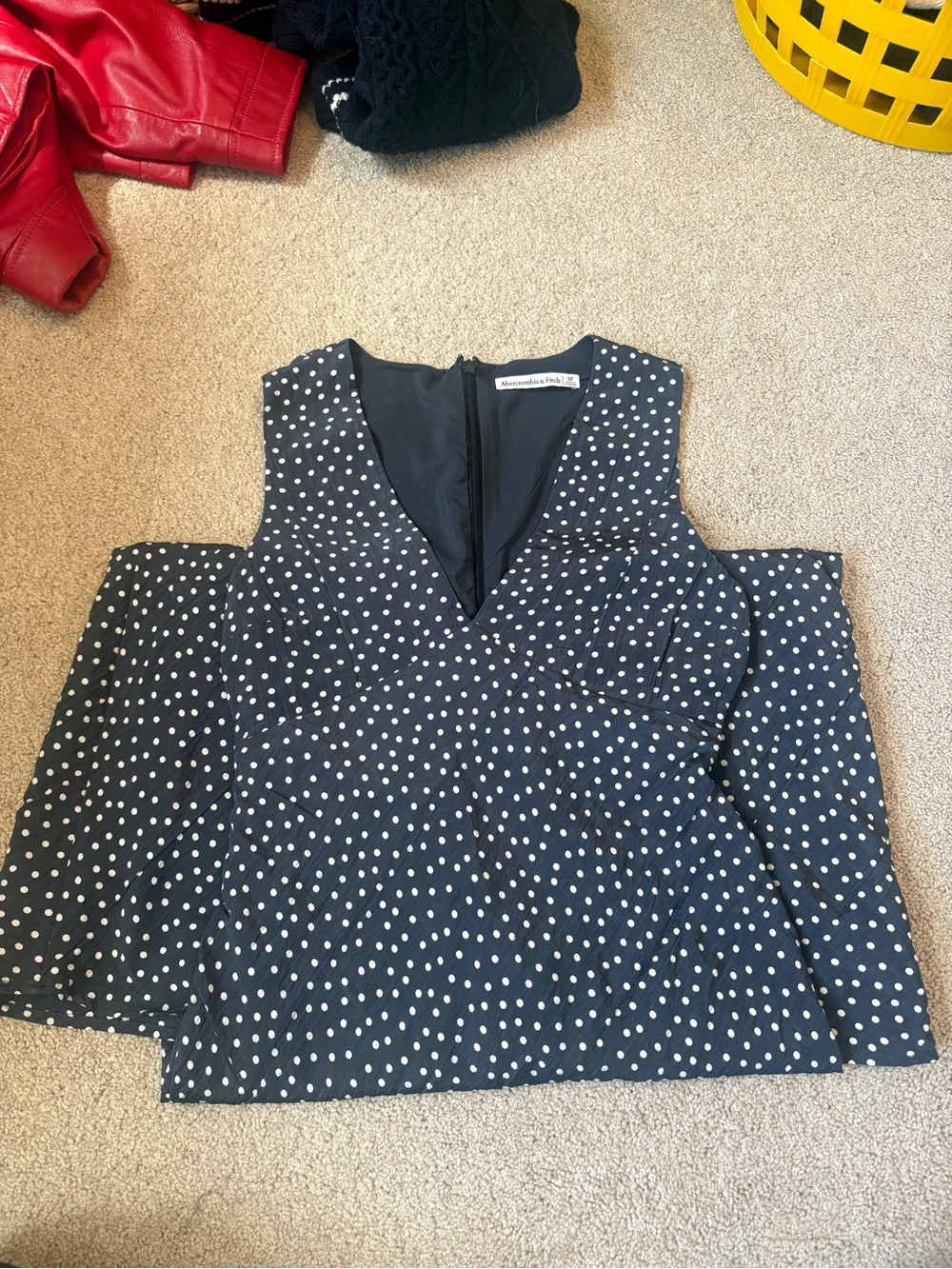 **SOLD** Abercrombie & Fitch Black Maxi Dress with White Polka Dots - Picture 3 of 4